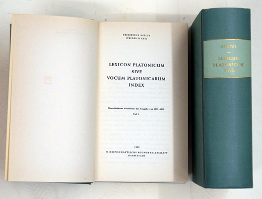 Lexicon Platonicum sive vocum Platonicarum Index (3 Bde. in 2 Bdn.)