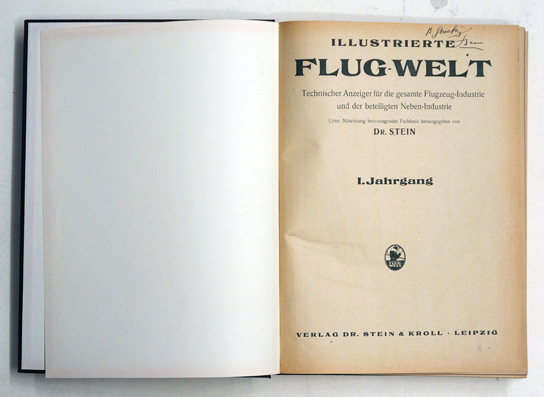 Illustrierte Flug-Welt, 1 Jg., Halband (Juli – Dez., 13 Hefte)