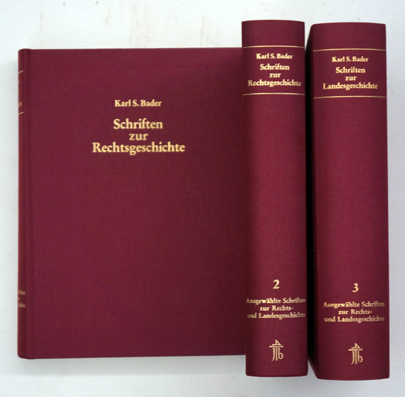 Ausgewählte Schriften zur Rechts- und Landesgeschichte. Schriften zur Rechtsgeschichte. (3 Bde. compl.)