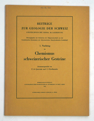 Chemismus schweizerischer Gesteine. 1. Nachtrag.