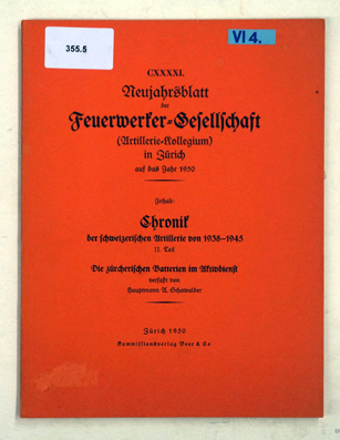 Chronik der schweizerischen Artillerie von 1938–1945