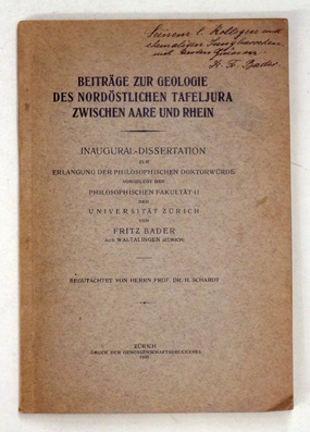 Beitrage zur Geologie des nordostlichen Tafeljura zwischen Aare und Rhein