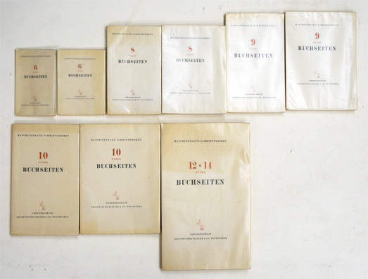 Konvolut Schriftmusterbücher 9 Broschüren