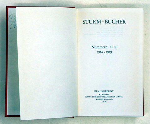 Sturm - Bücher. Nummern 1 - 10 (1914 - 1919).