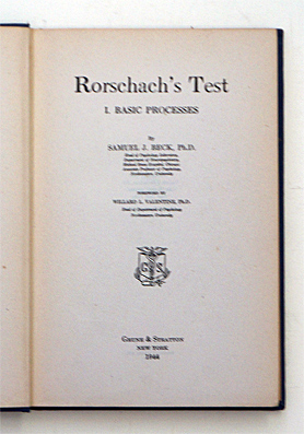 Rorschach's test. Vol. I: Basic processes;
