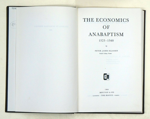 The economics of Anabaptism, 1525-1560