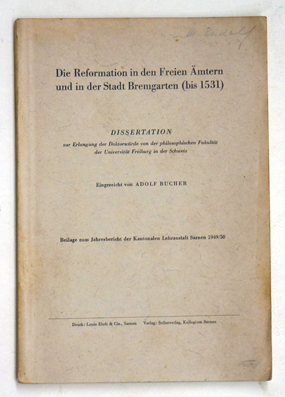 Die Reformation in den Freien Ämtern und in der Stadt Bremgarten (bis 1531)